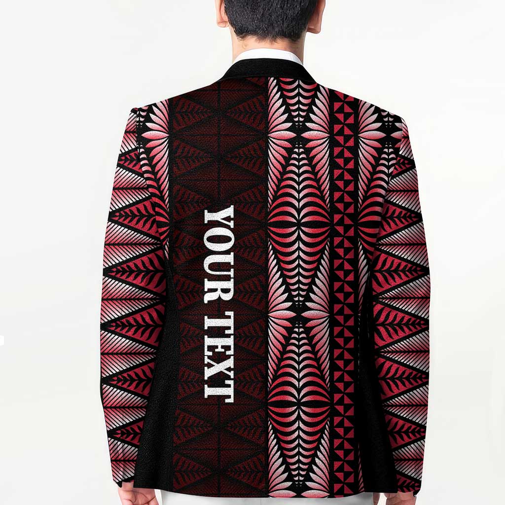 Tonga Rugby Personalised Blazer 2025 Mate Maa Tonga Ngatu Motif - Polynesian Pride