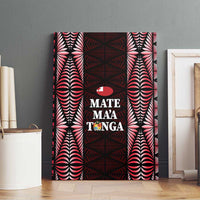 Tonga Rugby Canvas Wall Art 2025 Mate Maa Tonga Ngatu Motif - Polynesian Pride