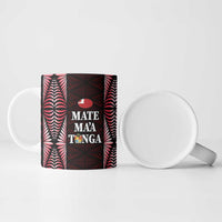 Tonga Rugby Personalised Ceramic Mug 2025 Mate Maa Tonga Ngatu Motif - Polynesian Pride