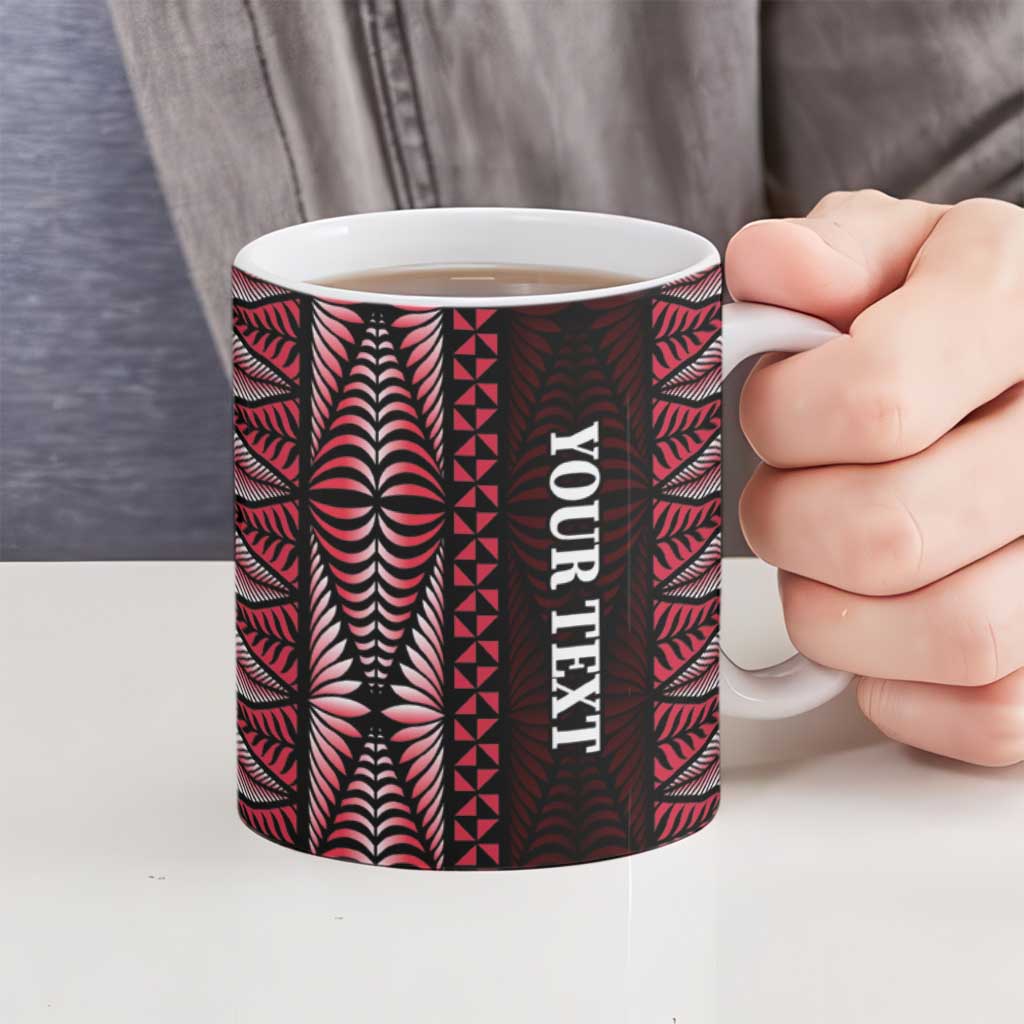 Tonga Rugby Personalised Ceramic Mug 2025 Mate Maa Tonga Ngatu Motif - Polynesian Pride