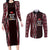 Tonga Rugby Personalised Couples Matching Long Sleeve Bodycon Dress and Long Sleeve Button Shirt 2025 Mate Maa Tonga Ngatu Motif - Polynesian Pride