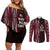 Tonga Rugby Personalised Couples Matching Off Shoulder Short Dress and Long Sleeve Button Shirt 2025 Mate Maa Tonga Ngatu Motif - Polynesian Pride
