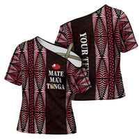 Tonga Rugby Personalised Cross Shoulder Shirt 2025 Mate Maa Tonga Ngatu Motif - Polynesian Pride