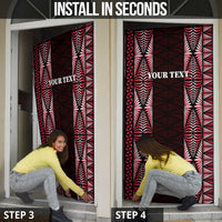 Tonga Rugby Door Cover 2025 Mate Maa Tonga Ngatu Motif - Polynesian Pride