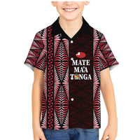 Tonga Rugby Personalised Family Matching Mermaid Dress and Hawaiian Shirt 2025 Mate Maa Tonga Ngatu Motif - Polynesian Pride