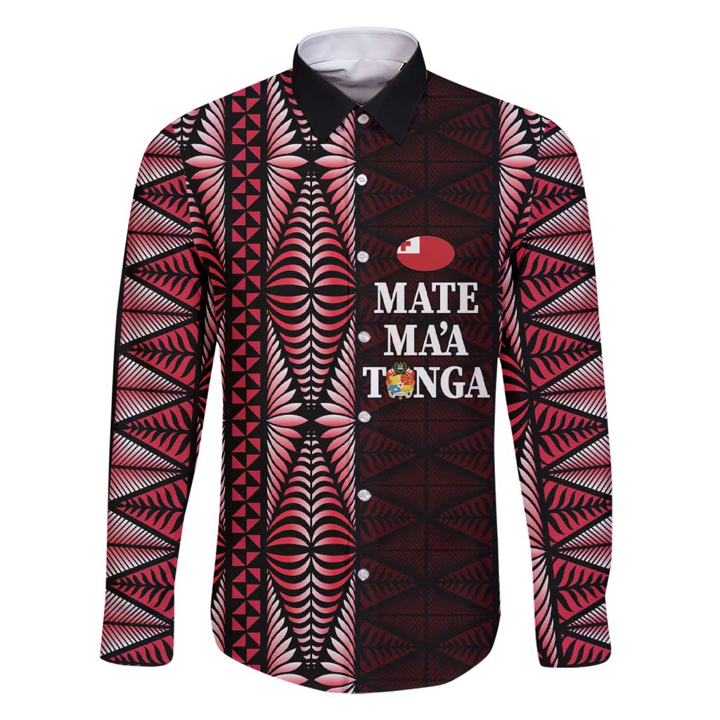 Tonga Rugby Personalised Family Matching Short Sleeve Bodycon Dress and Hawaiian Shirt 2025 Mate Maa Tonga Ngatu Motif - Polynesian Pride