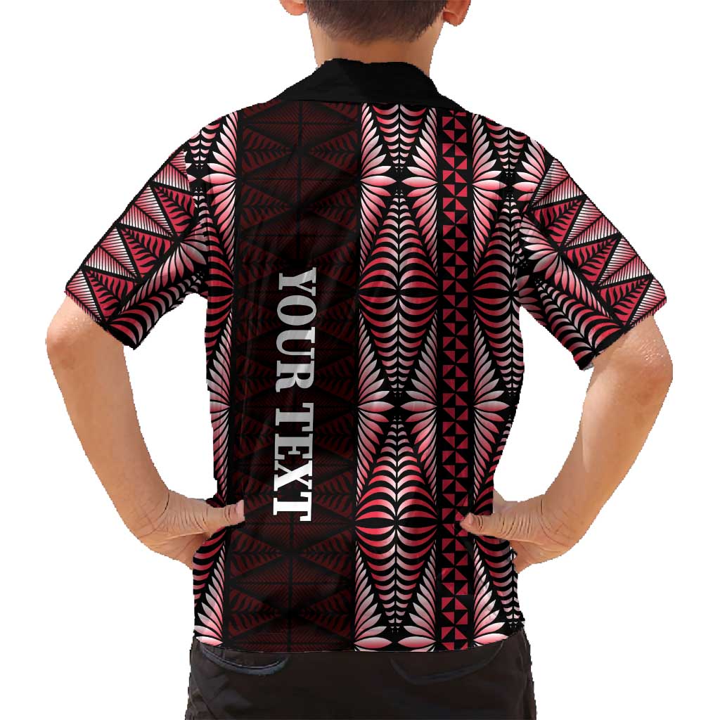 Tonga Rugby Personalised Family Matching Tank Maxi Dress and Hawaiian Shirt 2025 Mate Maa Tonga Ngatu Motif - Polynesian Pride
