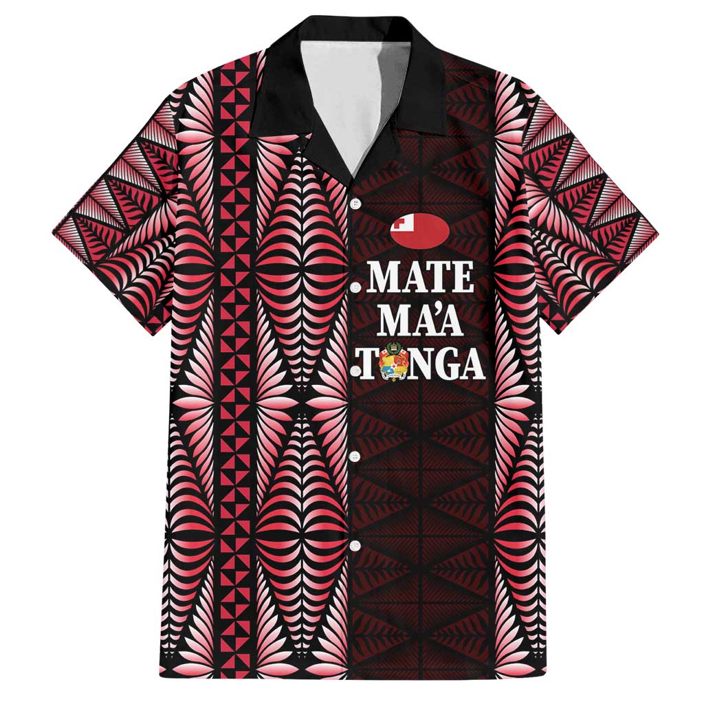 Tonga Rugby Personalised Family Matching Tank Maxi Dress and Hawaiian Shirt 2025 Mate Maa Tonga Ngatu Motif - Polynesian Pride