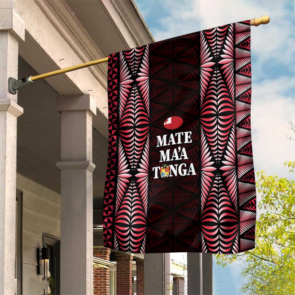 Tonga Rugby Garden Flag 2025 Mate Maa Tonga Ngatu Motif - Polynesian Pride