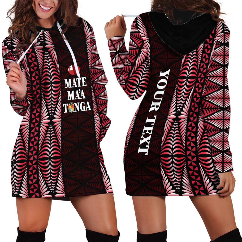 Tonga Rugby Personalised Hoodie Dress 2025 Mate Maa Tonga Ngatu Motif - Polynesian Pride