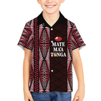 Tonga Rugby Personalised Kid Hawaiian Shirt 2025 Mate Maa Tonga Ngatu Motif - Polynesian Pride