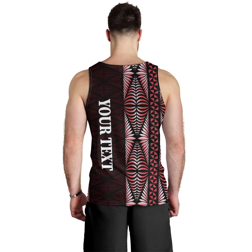 Tonga Rugby Personalised Men Tank Top 2025 Mate Maa Tonga Ngatu Motif - Polynesian Pride