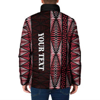 Tonga Rugby Personalised Padded Jacket 2025 Mate Maa Tonga Ngatu Motif - Polynesian Pride