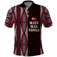 Tonga Rugby Personalised Polo Shirt 2025 Mate Maa Tonga Ngatu Motif - Polynesian Pride