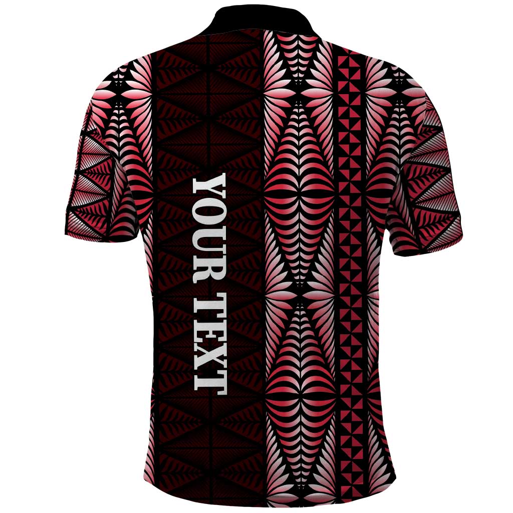 Tonga Rugby Personalised Polo Shirt 2025 Mate Maa Tonga Ngatu Motif - Polynesian Pride