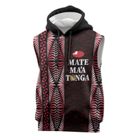 Tonga Rugby Personalised Sleeveless Hoodie 2025 Mate Maa Tonga Ngatu Motif - Polynesian Pride