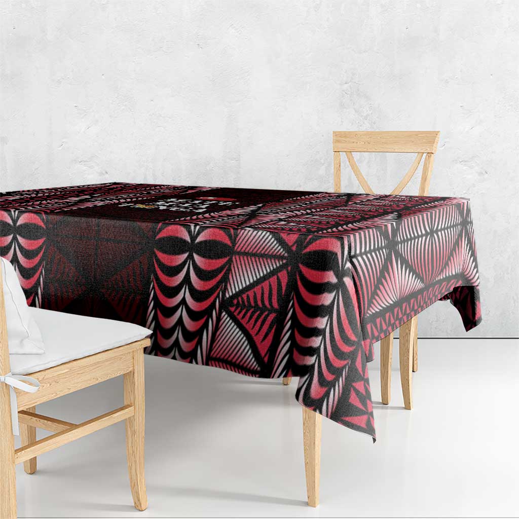 Tonga Rugby Tablecloth 2025 Mate Maa Tonga Ngatu Motif - Polynesian Pride