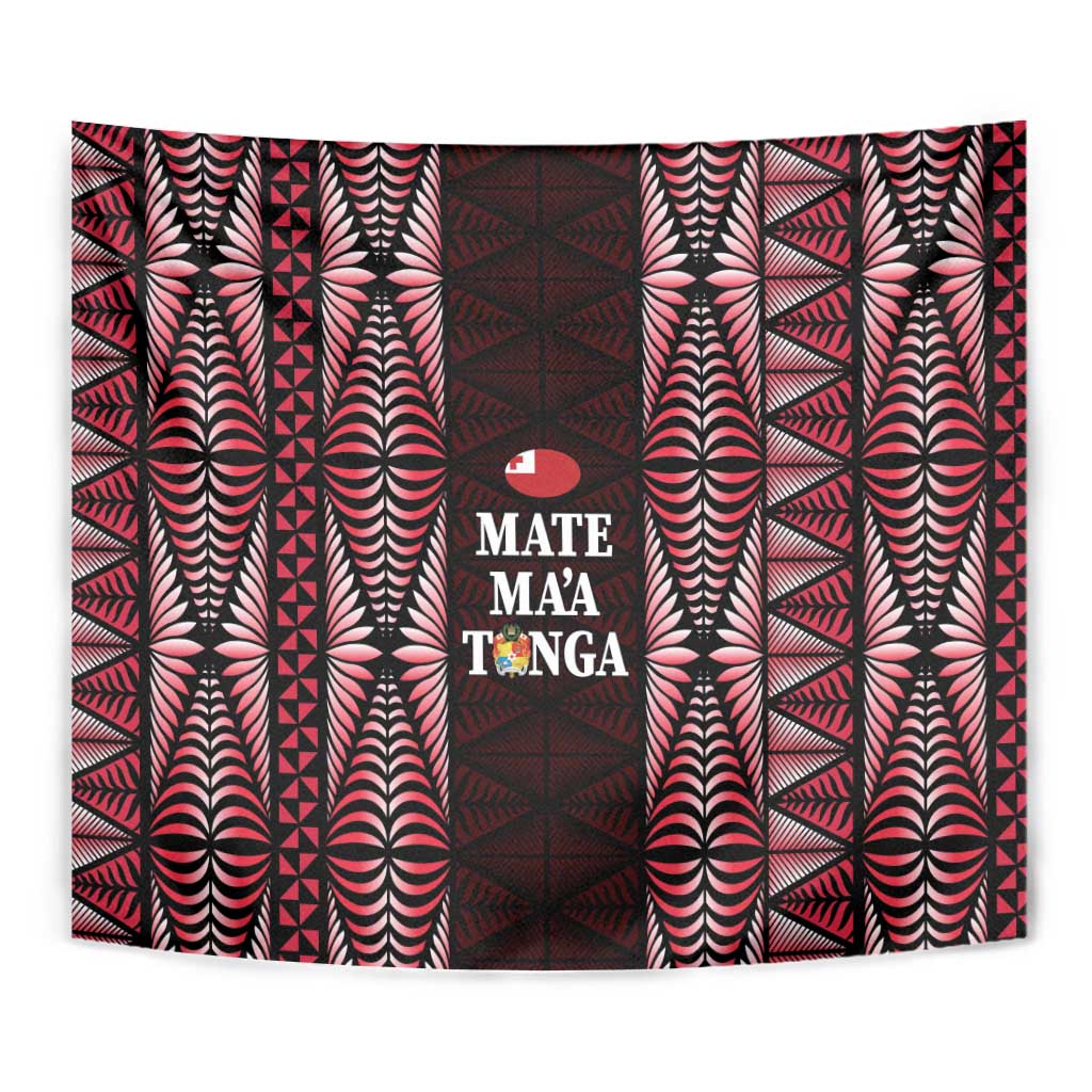 Tonga Rugby Tapestry 2025 Mate Maa Tonga Ngatu Motif - Polynesian Pride