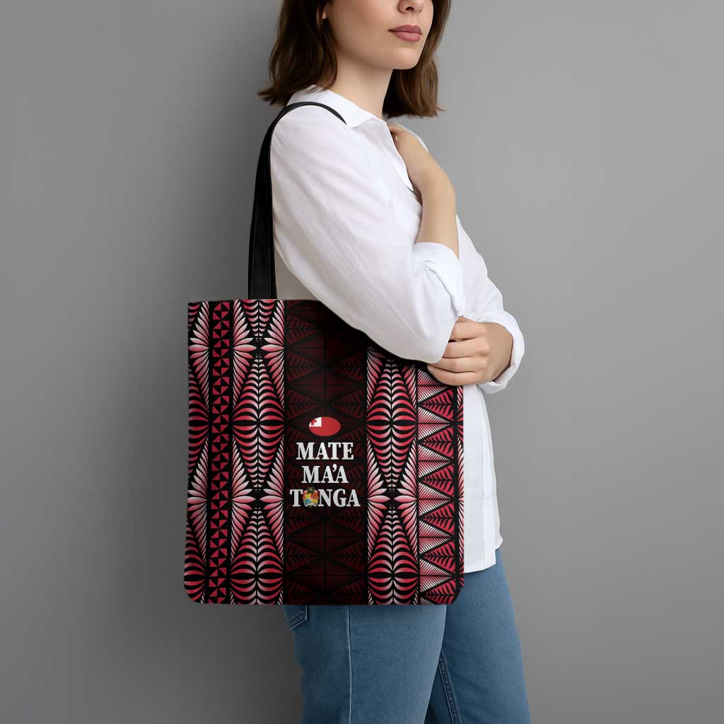 Tonga Rugby Tote Bag 2025 Mate Maa Tonga Ngatu Motif - Polynesian Pride
