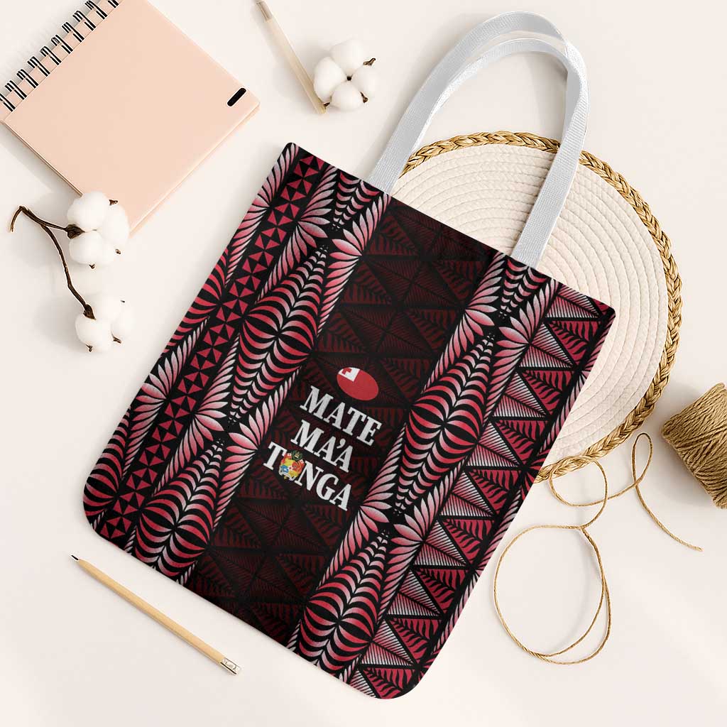 Tonga Rugby Tote Bag 2025 Mate Maa Tonga Ngatu Motif - Polynesian Pride