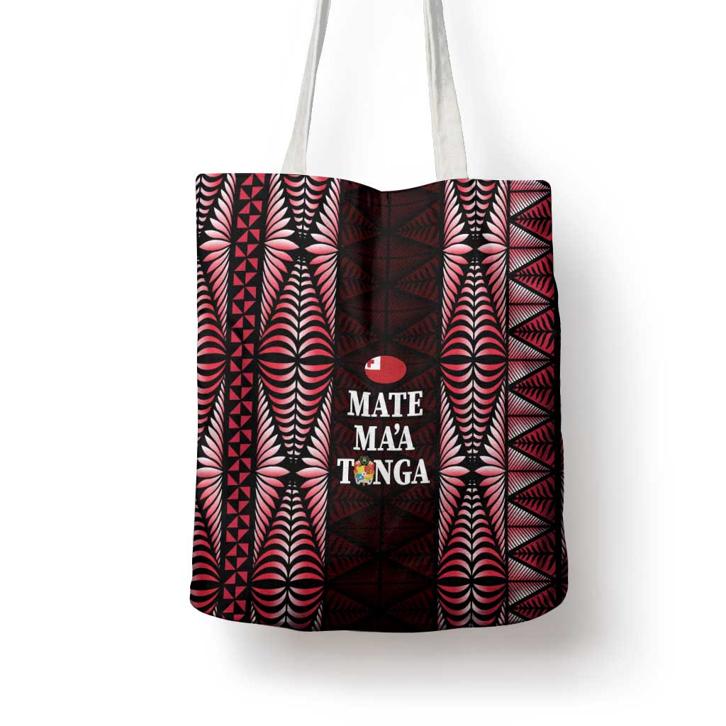 Tonga Rugby Tote Bag 2025 Mate Maa Tonga Ngatu Motif - Polynesian Pride