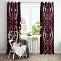 Tonga Rugby Window Curtain 2025 Mate Maa Tonga Ngatu Motif - Polynesian Pride
