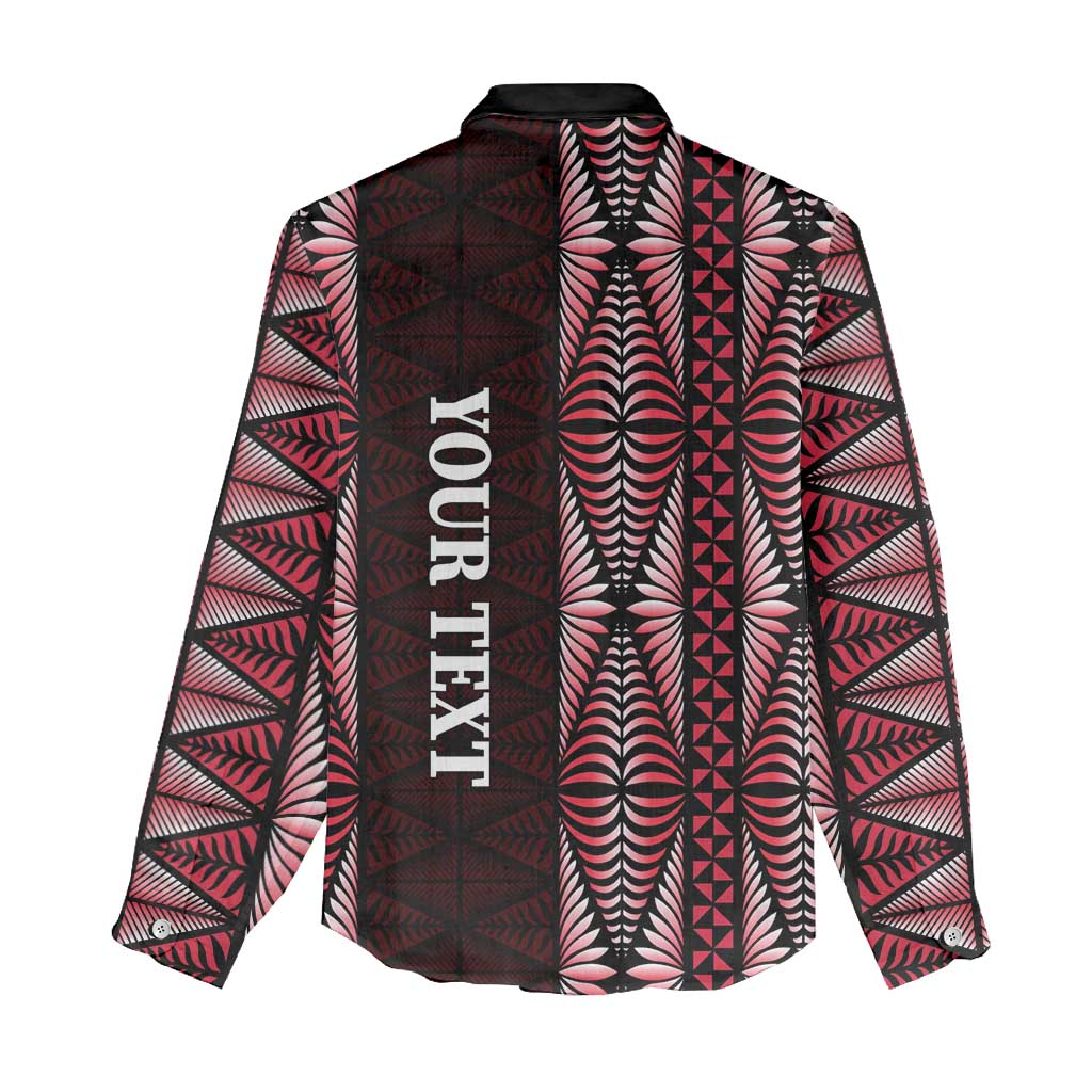 Tonga Rugby Personalised Women Casual Shirt 2025 Mate Maa Tonga Ngatu Motif - Polynesian Pride