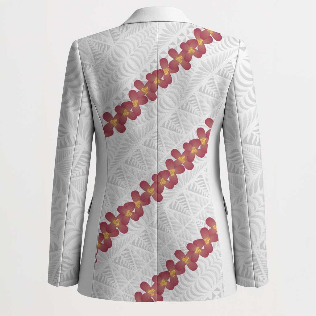 White Sunday Tonga Fakame Blazer Tongan Ngatu Heilala Lei - Polynesian Pride