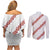White Sunday Tonga Fakame Couples Matching Off Shoulder Short Dress and Long Sleeve Button Shirt Tongan Ngatu Heilala Lei - Polynesian Pride
