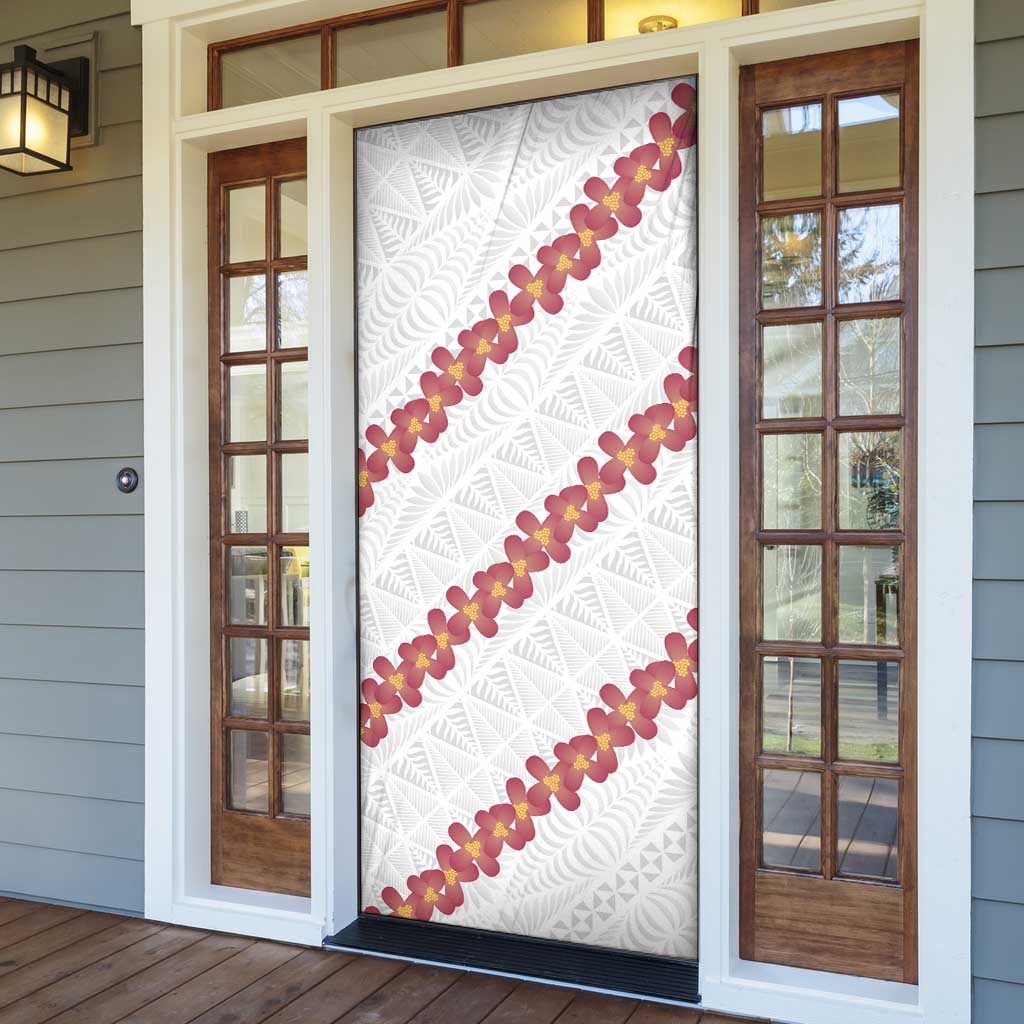 White Sunday Tonga Fakame Door Cover Tongan Ngatu Heilala Lei - Polynesian Pride