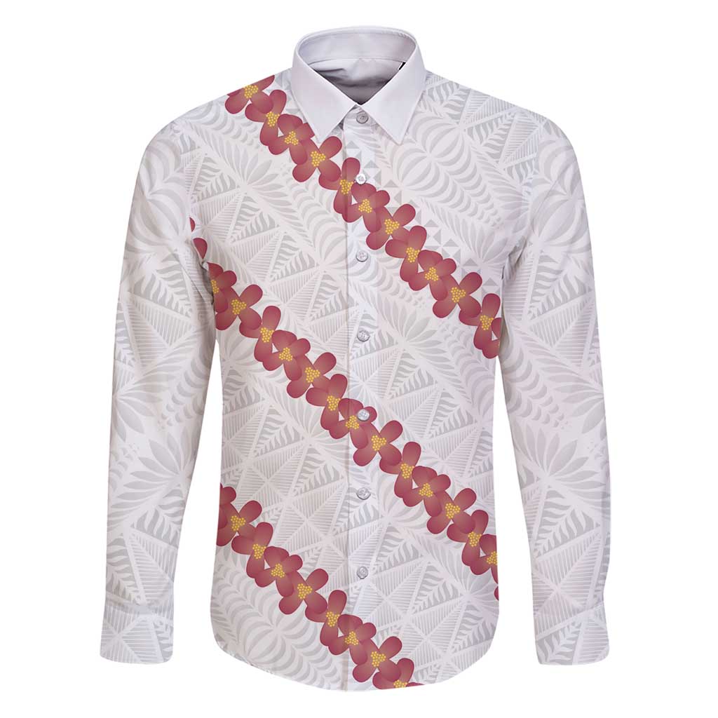 White Sunday Tonga Fakame Family Matching Puletasi and Hawaiian Shirt Tongan Ngatu Heilala Lei - Polynesian Pride