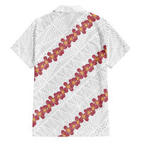 White Sunday Tonga Fakame Family Matching Tank Maxi Dress and Hawaiian Shirt Tongan Ngatu Heilala Lei - Polynesian Pride