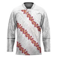 White Sunday Tonga Fakame Hockey Jersey Tongan Ngatu Heilala Lei - Polynesian Pride