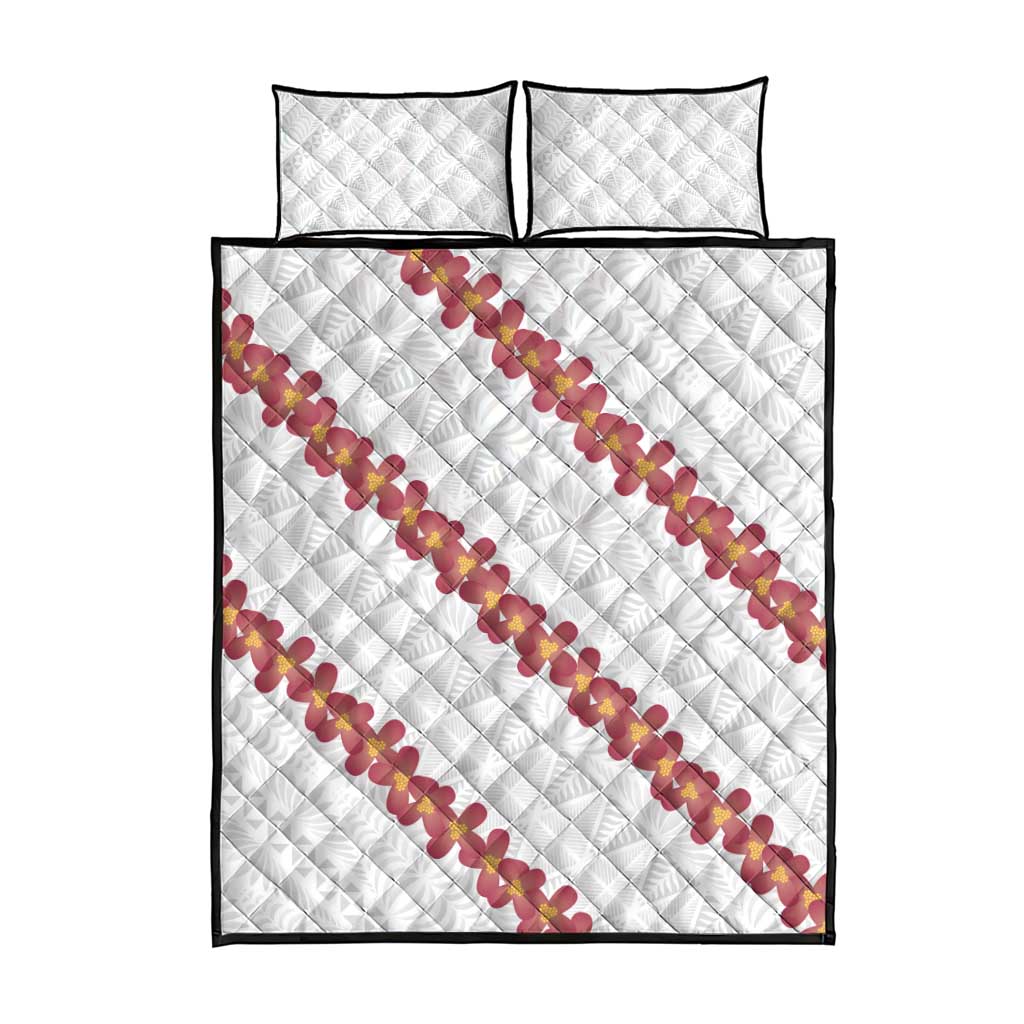 White Sunday Tonga Fakame Quilt Bed Set Tongan Ngatu Heilala Lei - Polynesian Pride