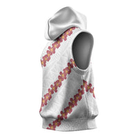 White Sunday Tonga Fakame Sleeveless Hoodie Tongan Ngatu Heilala Lei - Polynesian Pride