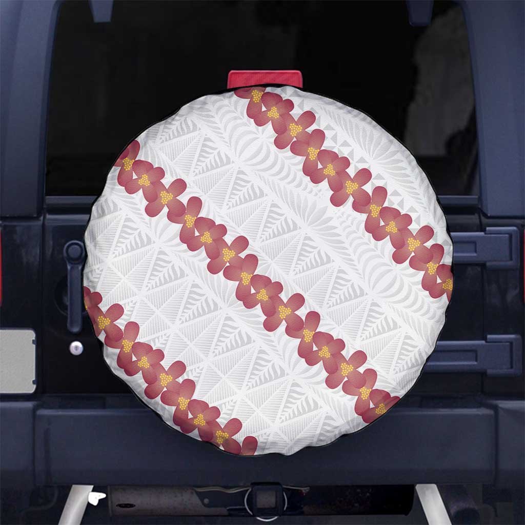 White Sunday Tonga Fakame Spare Tire Cover Tongan Ngatu Heilala Lei - Polynesian Pride
