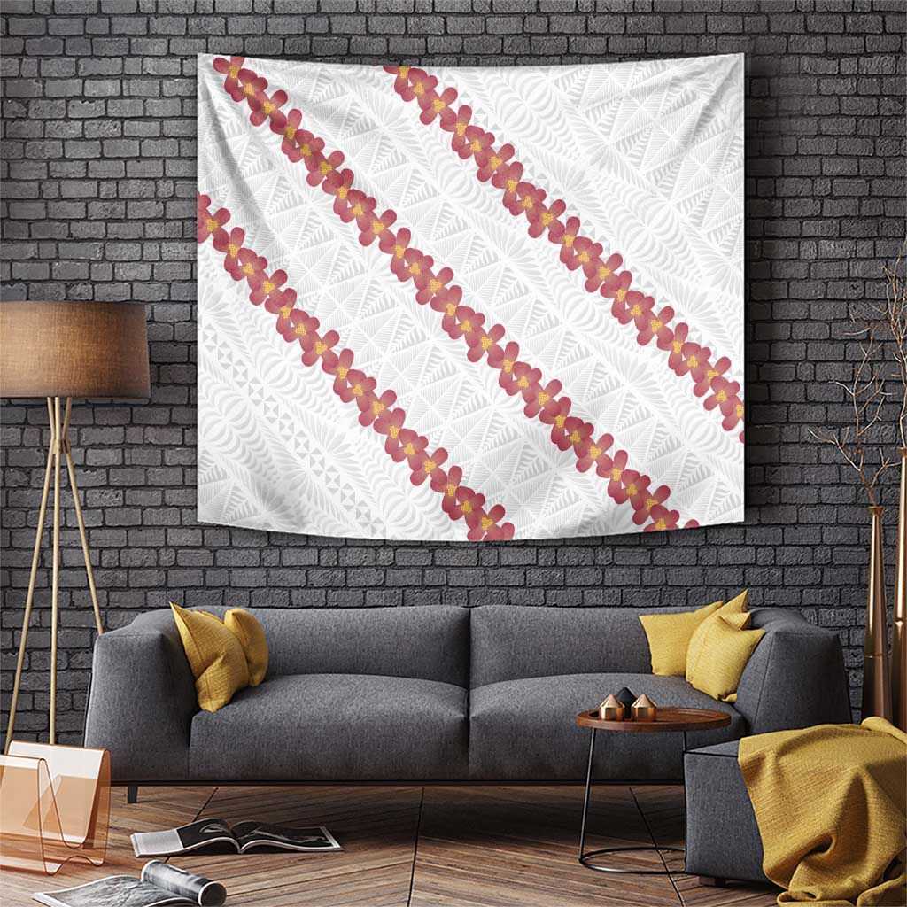 White Sunday Tonga Fakame Tapestry Tongan Ngatu Heilala Lei - Polynesian Pride