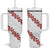 White Sunday Tonga Fakame Tumbler With Handle Tongan Ngatu Heilala Lei - Polynesian Pride