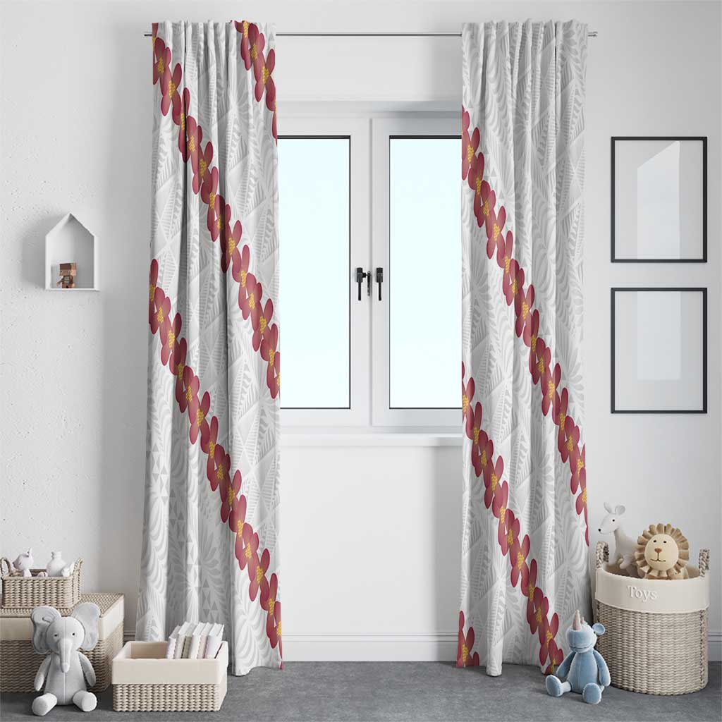 White Sunday Tonga Fakame Window Curtain Tongan Ngatu Heilala Lei - Polynesian Pride
