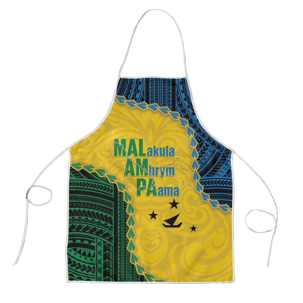 Malampa Province Vanuatu Apron Map With Polynesian Pattern LT14 Multicolor - Polynesian Pride