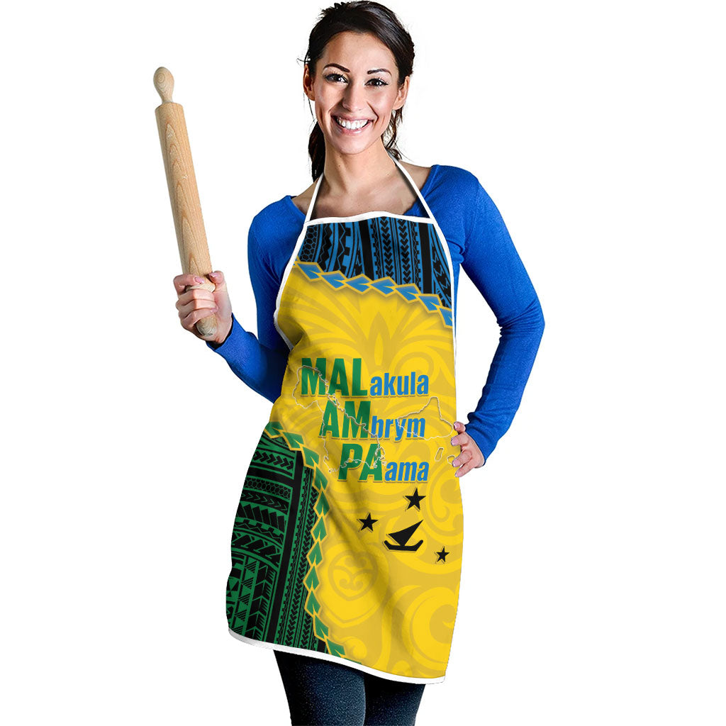 Malampa Province Vanuatu Apron Map With Polynesian Pattern LT14 - Polynesian Pride