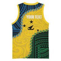 Personalised Malampa Province Vanuatu Basketball Jersey Map With Polynesian Pattern LT14 - Polynesian Pride