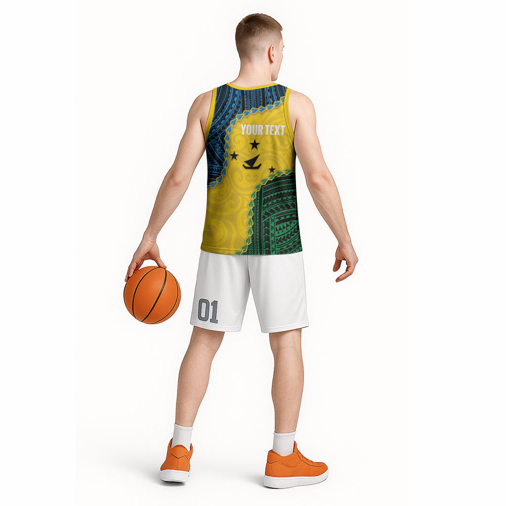 Personalised Malampa Province Vanuatu Basketball Jersey Map With Polynesian Pattern LT14 - Polynesian Pride