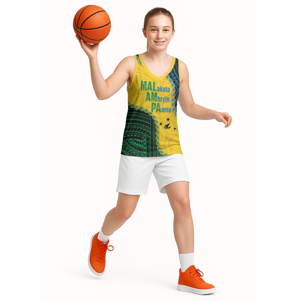 Personalised Malampa Province Vanuatu Basketball Jersey Map With Polynesian Pattern LT14 - Polynesian Pride