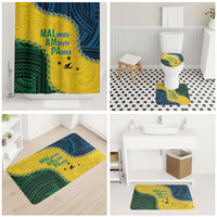 Malampa Province Vanuatu Bathroom Set Map With Polynesian Pattern LT14 - Polynesian Pride