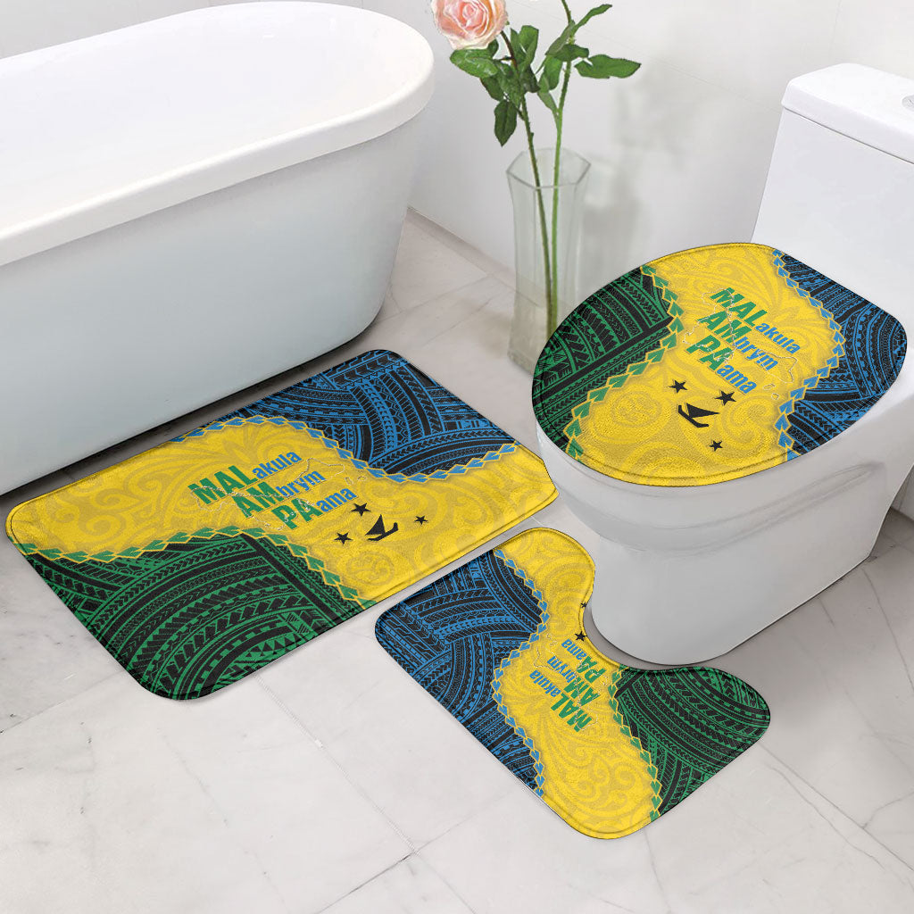 Malampa Province Vanuatu Bathroom Set Map With Polynesian Pattern LT14 - Polynesian Pride