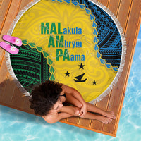 Malampa Province Vanuatu Beach Blanket Map With Polynesian Pattern LT14 - Polynesian Pride