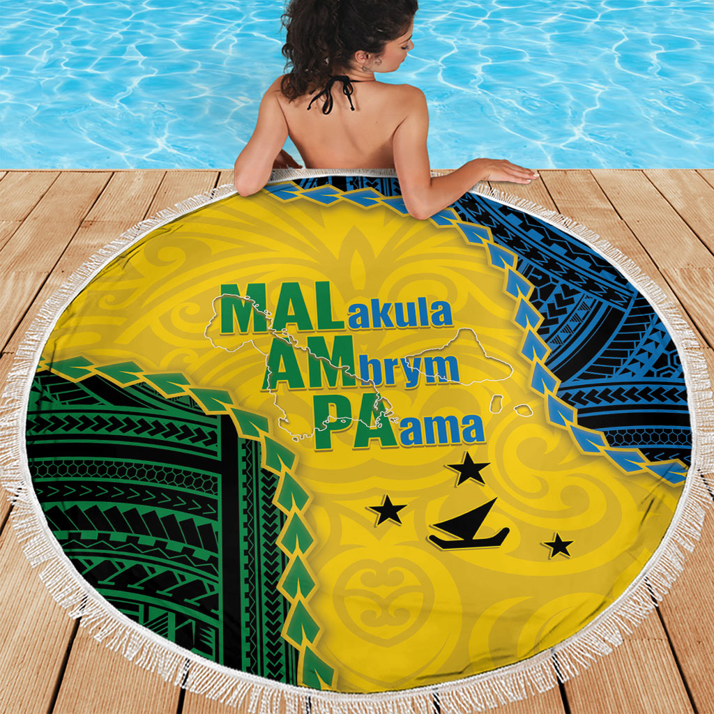 Malampa Province Vanuatu Beach Blanket Map With Polynesian Pattern LT14 - Polynesian Pride