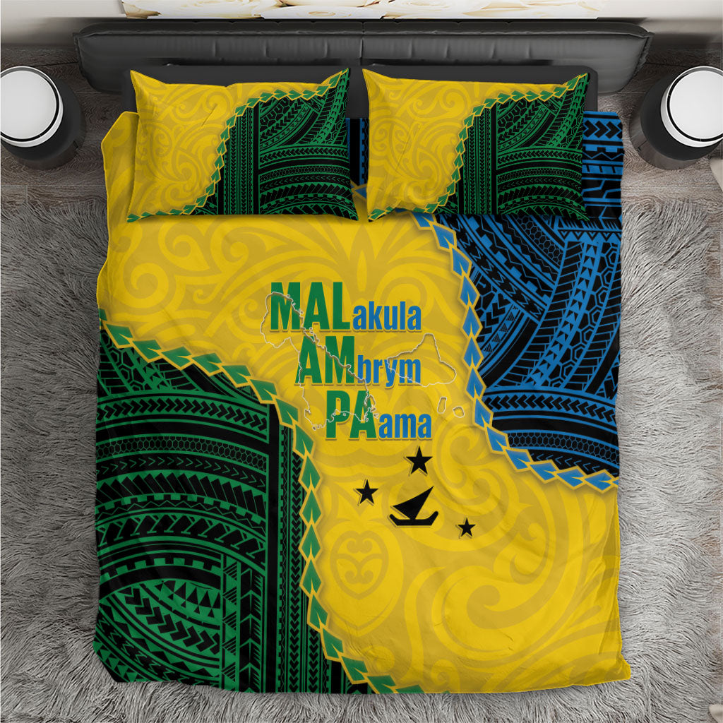 Malampa Province Vanuatu Bedding Set Map With Polynesian Pattern LT14 Multicolor - Polynesian Pride