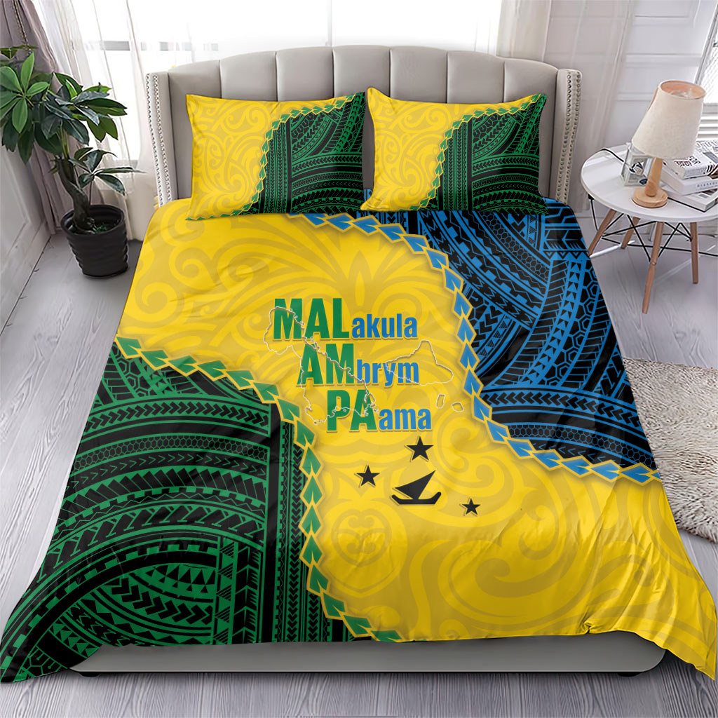 Malampa Province Vanuatu Bedding Set Map With Polynesian Pattern LT14 - Polynesian Pride
